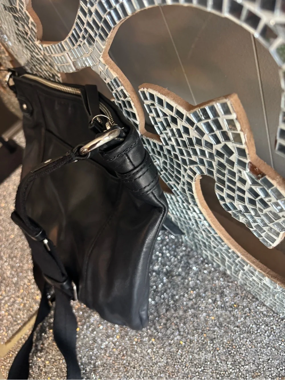 🌟Coach Black Leather Crossbody Bag
